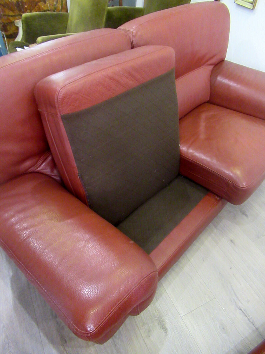 Leather sofa, 2 seats, Roche-Bobois brand