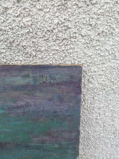 Oil on canvas paper view by day