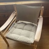 Arne Norell - Sirocco chair in white/grey linen with frame frame from beech wood