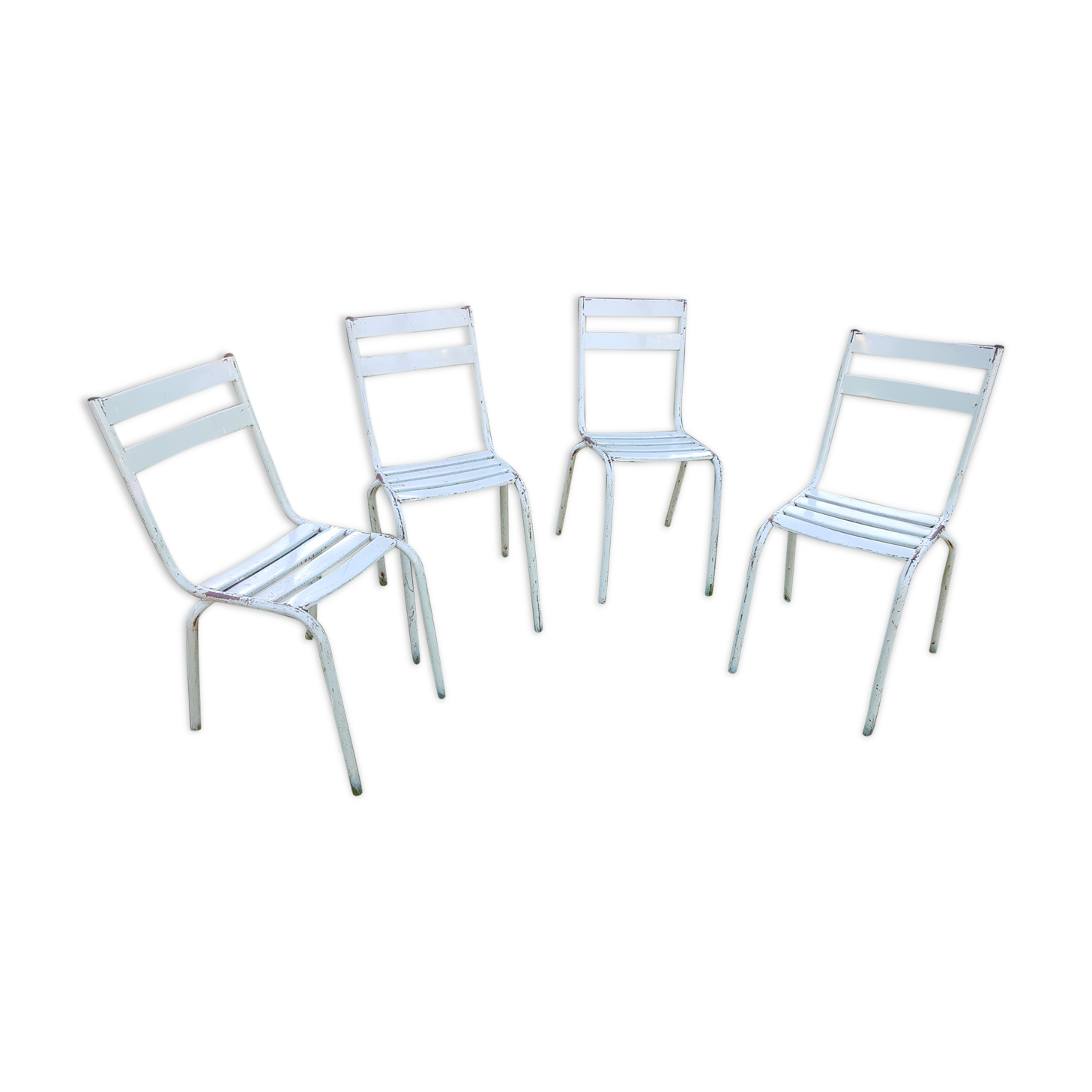4 metal chairs, 50s