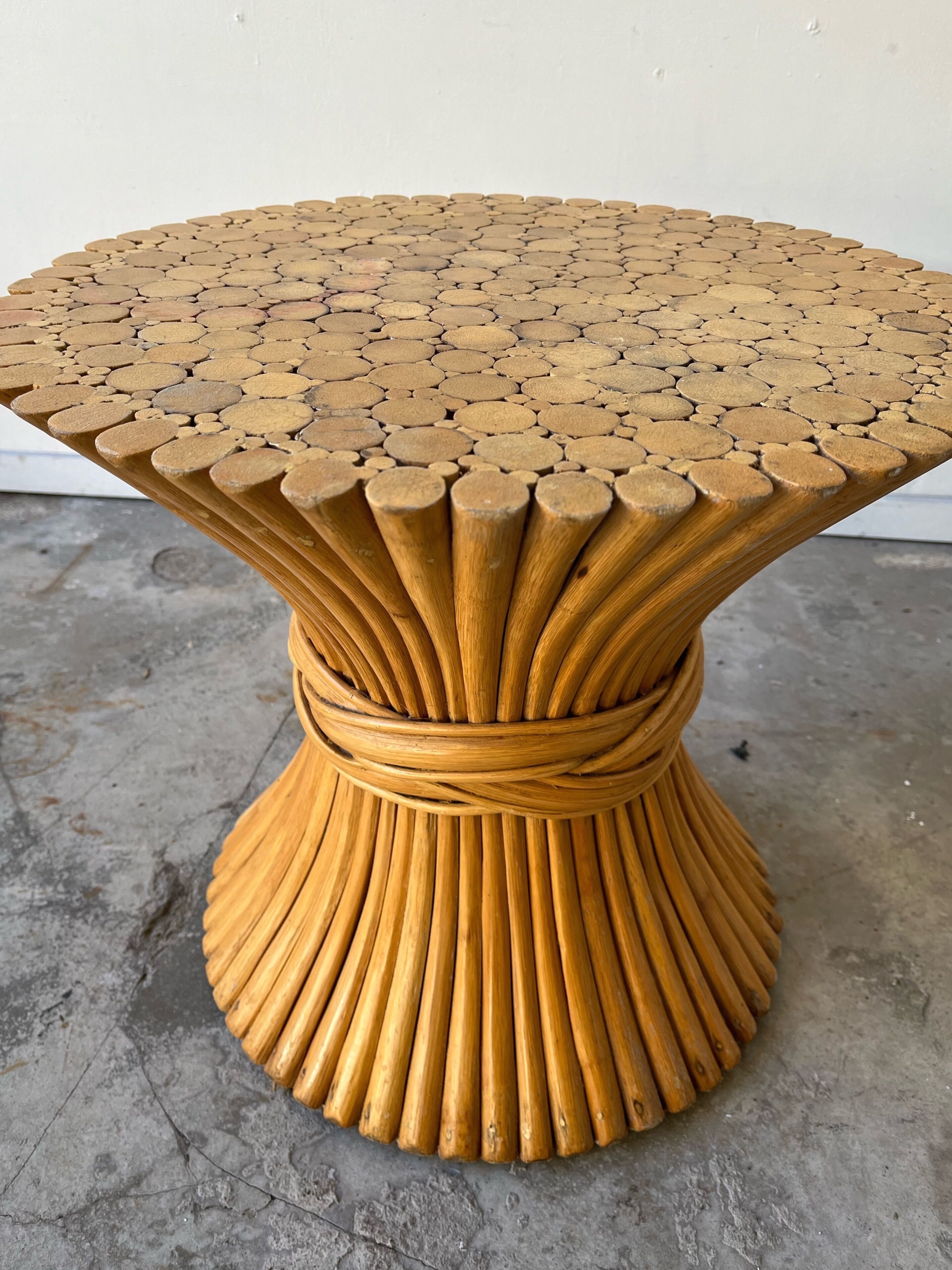 Mc Guire bamboo side table