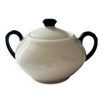 Bicolour porcelain sugar bowl