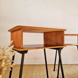 Paire de tables de chevets pieds compas métal