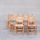 Charlotte Perriand 'Bauche' Model 19 Mid-Century French Rush Dining Chairs