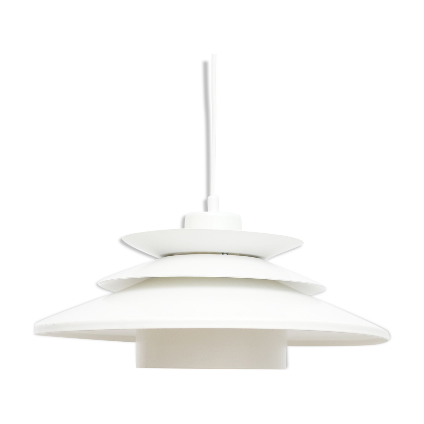 White pendant lamp, Denmark 1970s