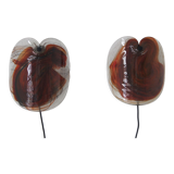 Vintage Glass Sconces by Per Lutken for Holmegaard, 1970s, Set of 2