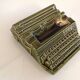 Japy advertising ashtray in olive green / vintage ceramic 50s-60s