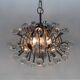 Unique Italian Space Age Chrome & Crystal Glass Chandelier, 1970s