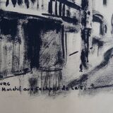 Strasbourg, original Indian ink wash drawing by Jean Villette (1913-2005)