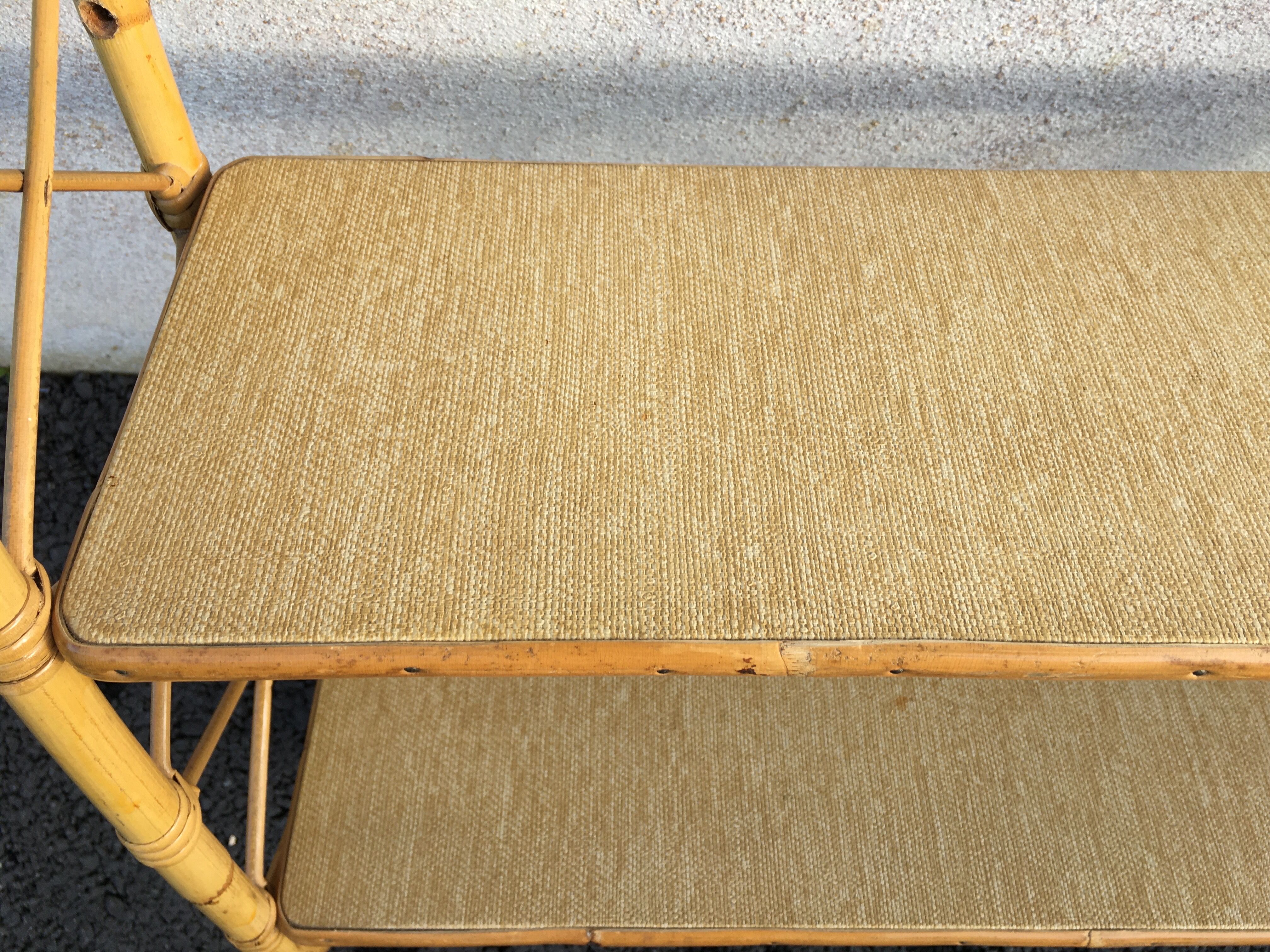 Vintage rattan wall shelf