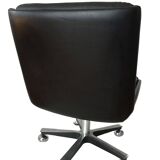 Pair of cofemo-italy armchairs. black leather. 1980.