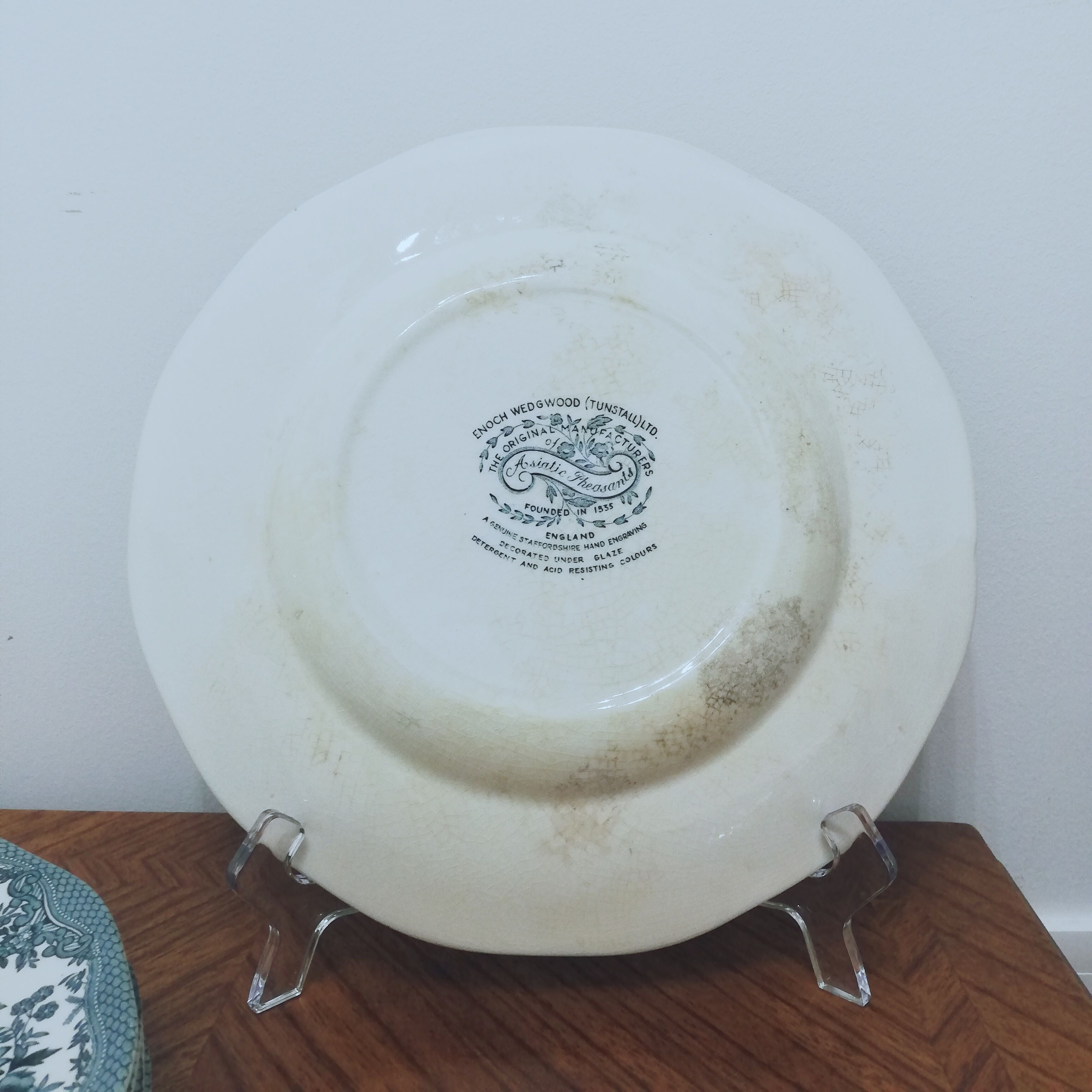 6 earthenware plates Enoch Wedgewood décor "asiatic pheasants"