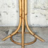 Bamboo and rattan coat rack