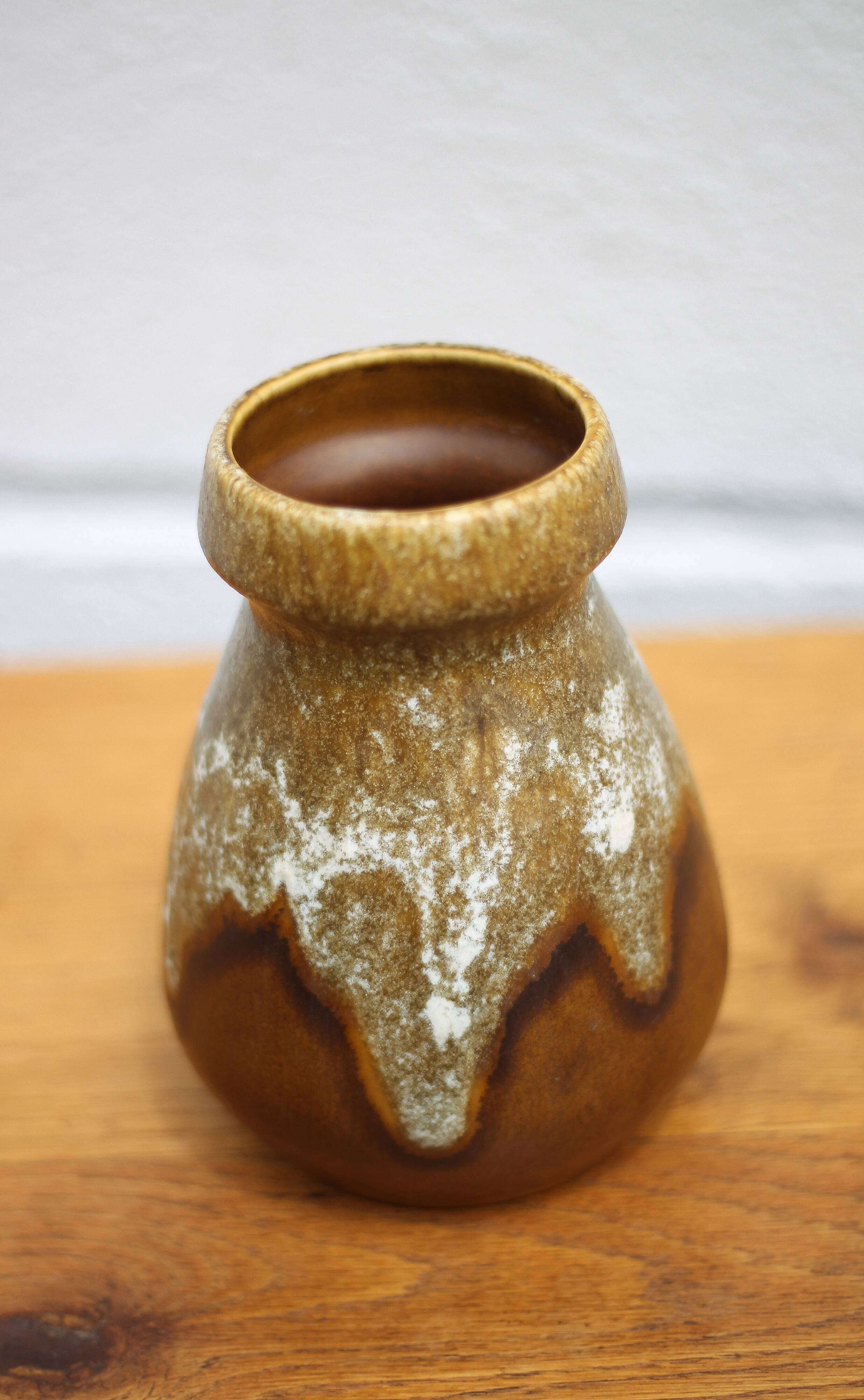 St Clément fat lava vase, vintage vase, St Clément ceramic vase, made in France, flower pot