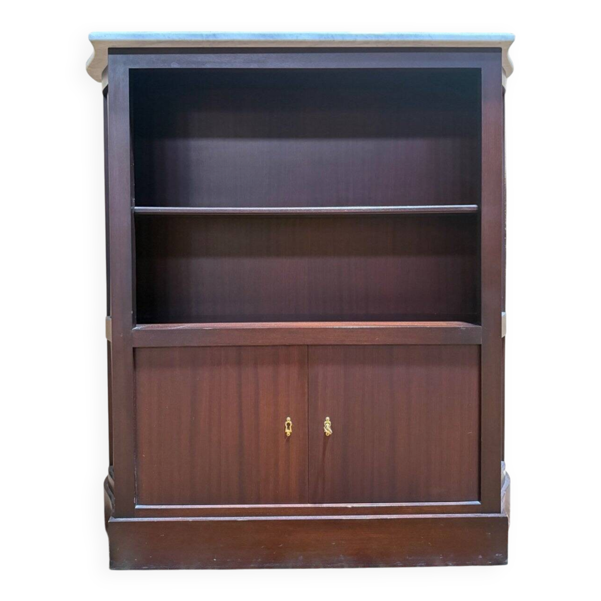 Low library - Bibus - Mahogany console with marble top