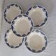 5 hollow plates badonviller blue and gray geometric decoration art deco faience old
