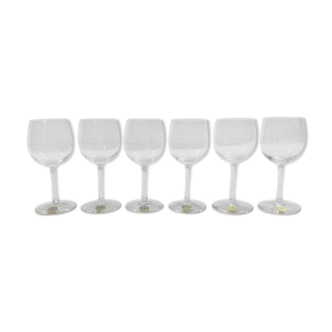 Set of 6 Val Saint Lambert liquor glasses