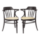 Pair of Bentwood Armchairs, Black Beechwood & Vienna Cane Seats, 1990s