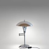 Bauhaus Chromed Desk Lamp with Adjustable Lampshade, Italy 1950s