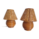 Paire lampes de chevet  cannage