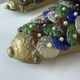 Paire applique Art Nouveau bronze et verre Murano