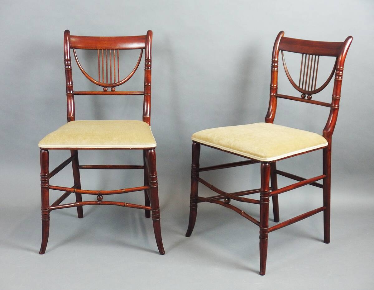 Set of six faux bamboo style chairs