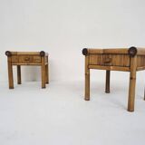 Bamboo two person bed 180 x 210 cm with night stands