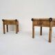Lit 2 places en bambou et tables de nuit assorties