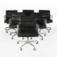 Black Set (6) Herman Miller Original Eames EA435 ‘Soft Pad’ Desk Aluminium
