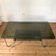 Tubular frame smoked glass coffee table 1970 vintage