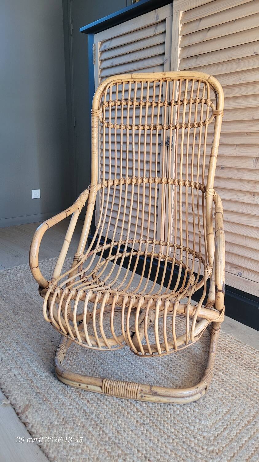 Vintage rattan armchair