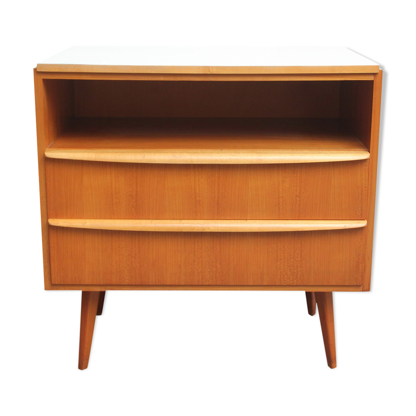 Chest of drawers in cherrywood and formica 1950