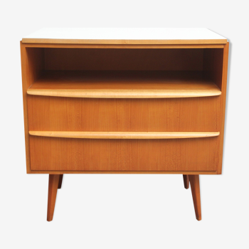 Chest of drawers in cherrywood and formica 1950