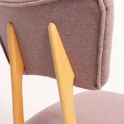"Butterfly" dining chair, boucle pink wool, light wood