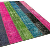 Hand-knotted anatolian contemporary 200 cm x 300 cm multicolor patchwork carpet
