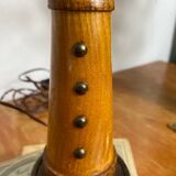 Vintage wooden marine lighthouse lamp