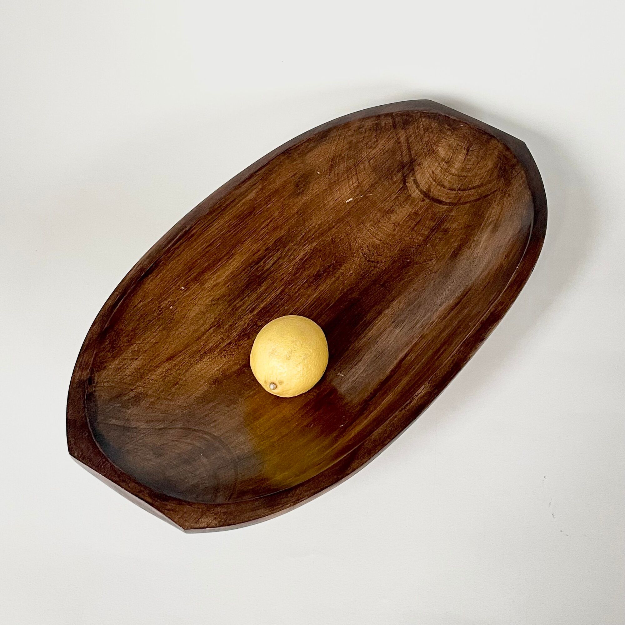 Carved solid wood cup, vintage 1960