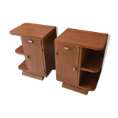 Pair of Mahogany Art Deco Bedside Tables