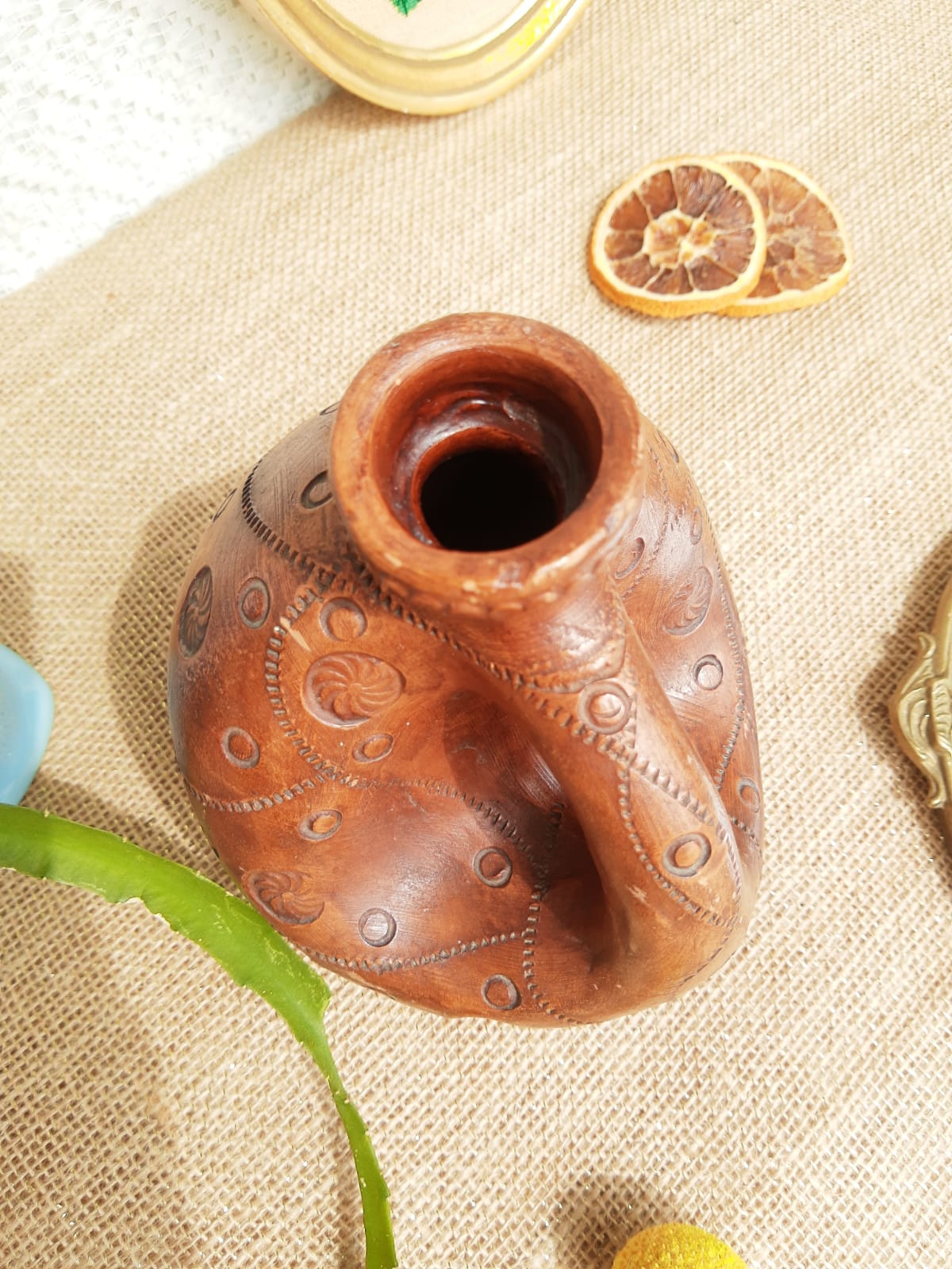 Vase , terracotta soliflore made in greece - vintage