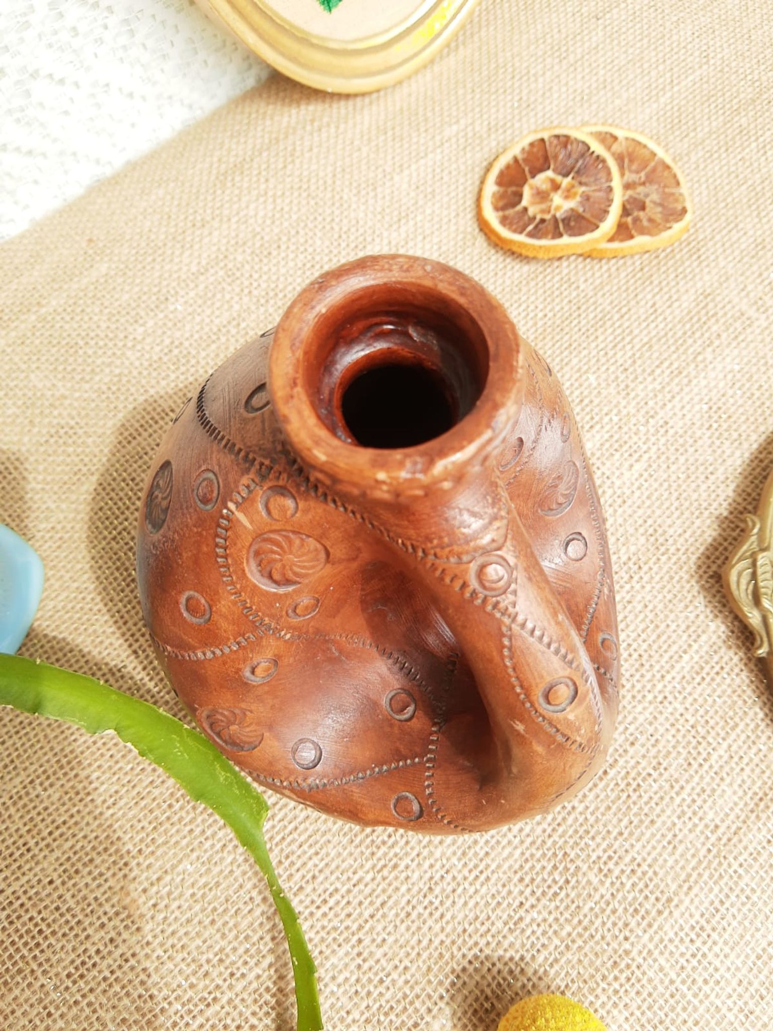 Vase , terracotta soliflore made in greece - vintage