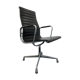 Black leather Ea-109 armchair by Charles Eames for Vitra