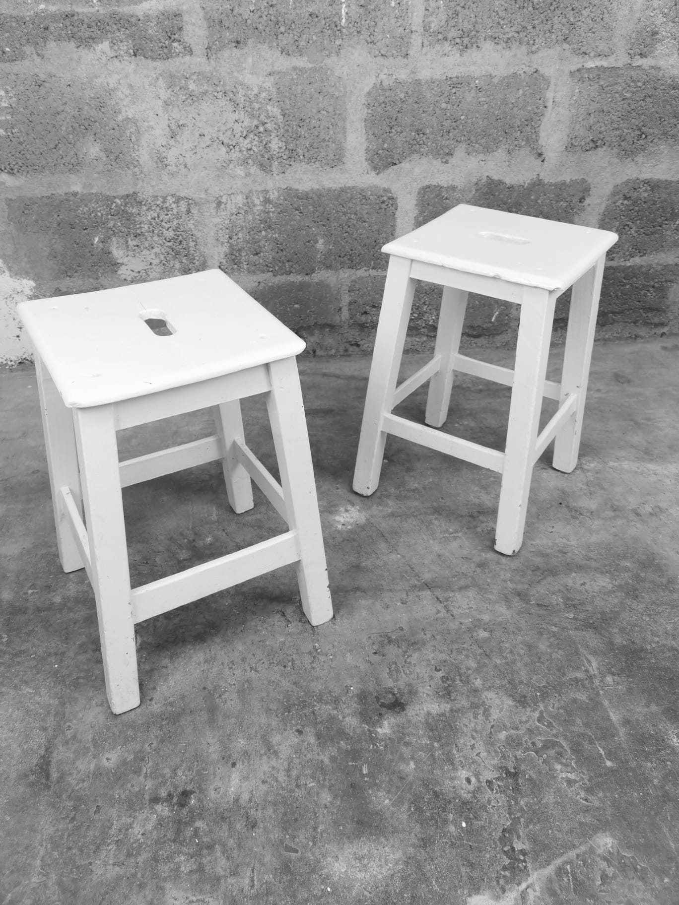 Pair of square stools