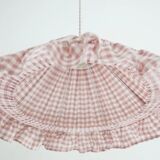 Emilia "small pink squares" conical textile suspension with flounce