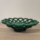 Antique woven fruit bowl in green Vallauris earthenware.