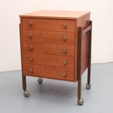 Commode/Chariot des années 60 en noyer