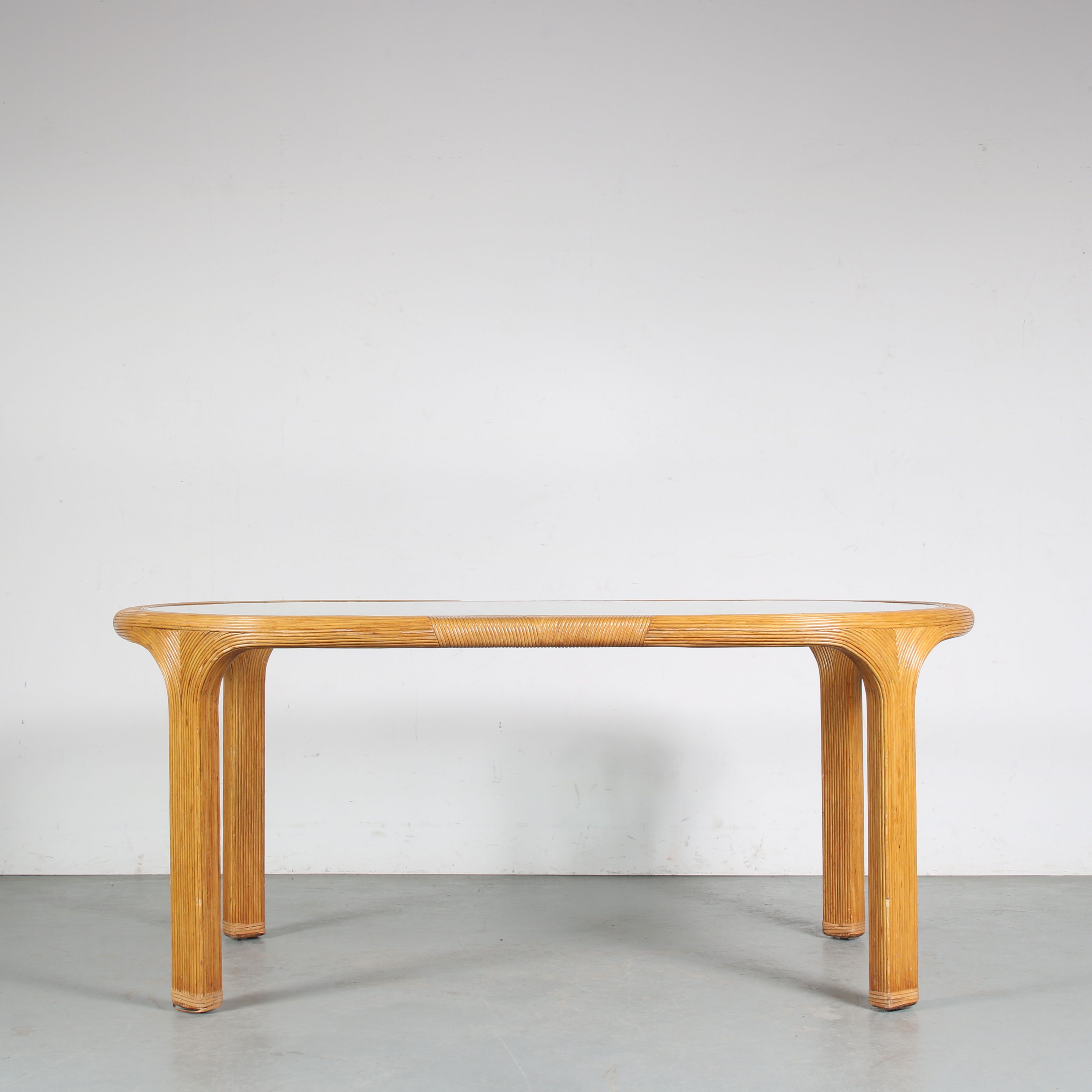 1970s Bamboo dining table from France