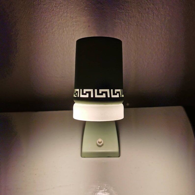 Night light 1970 pastel green with gold, France