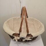 Wicker basket with two handles