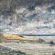 Peinture abstraite bord de mer orageaux