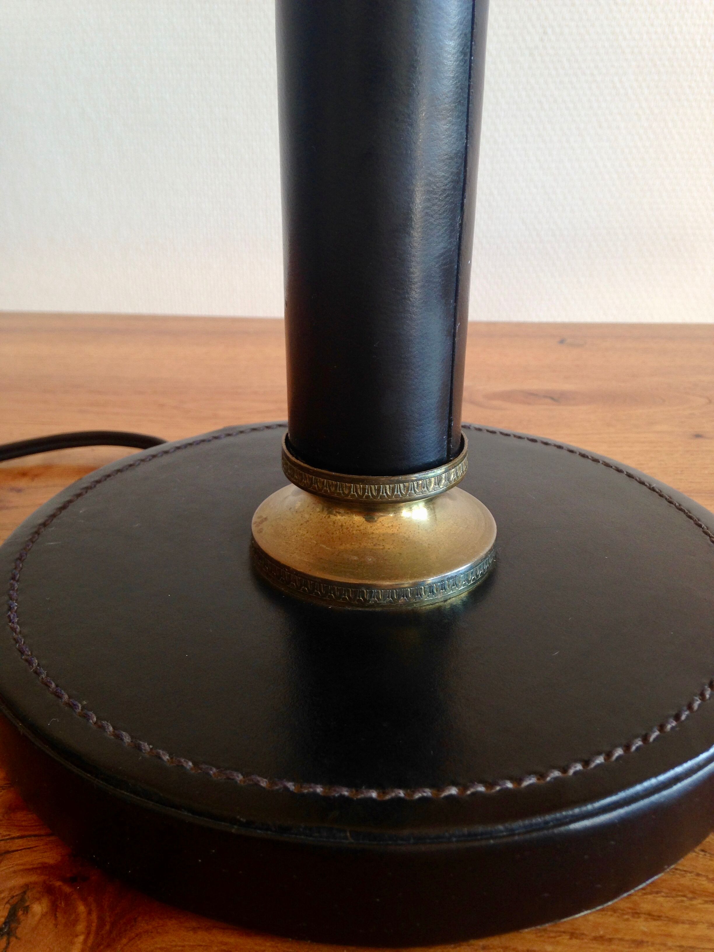 Great lamp to ask  brass, leather and paper 1950